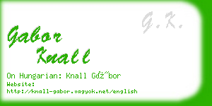 gabor knall business card